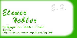 elemer hebler business card